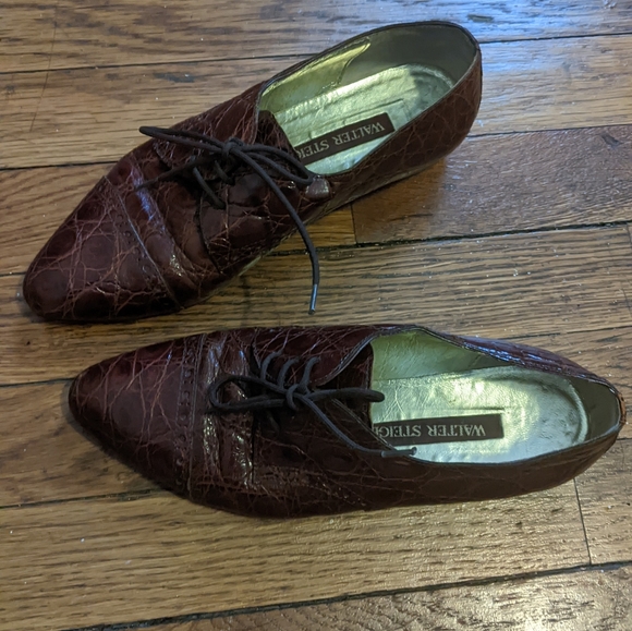 Brown ostrich lace up oxfords - Picture 4 of 5